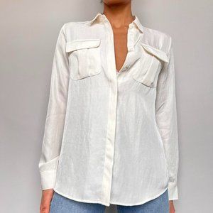 Express ivory button up top\
